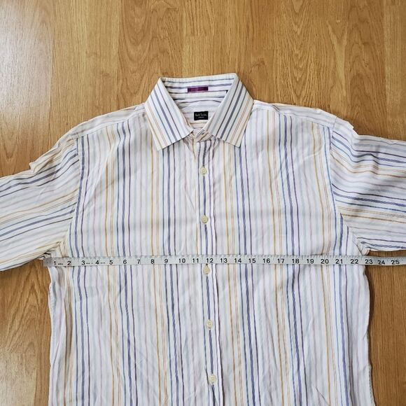 Paul Smith London Striped Button-Up Long Sleeve Dress Shirt SZ 16.5/42 - Picture 6 of 11